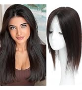 Hair Toppers for Women Real Human Hair, 360° 3D Human Hair Toppers for Women with Thinning Hair U...
