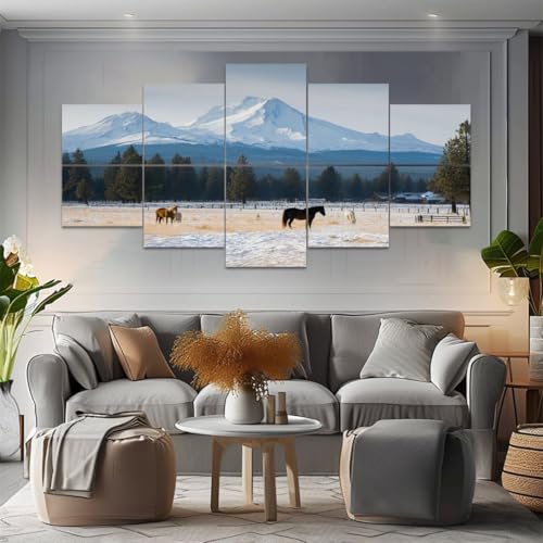 10 Pack Paneles Acústicos de Arte, Tres Hermanas Ranch Caballos Cascada Montañas Oregón Paneles Absorbentes de Sonido Decorativos para Pared Tratamiento Acústico para Estudio Oficina en Casa miniatura 5