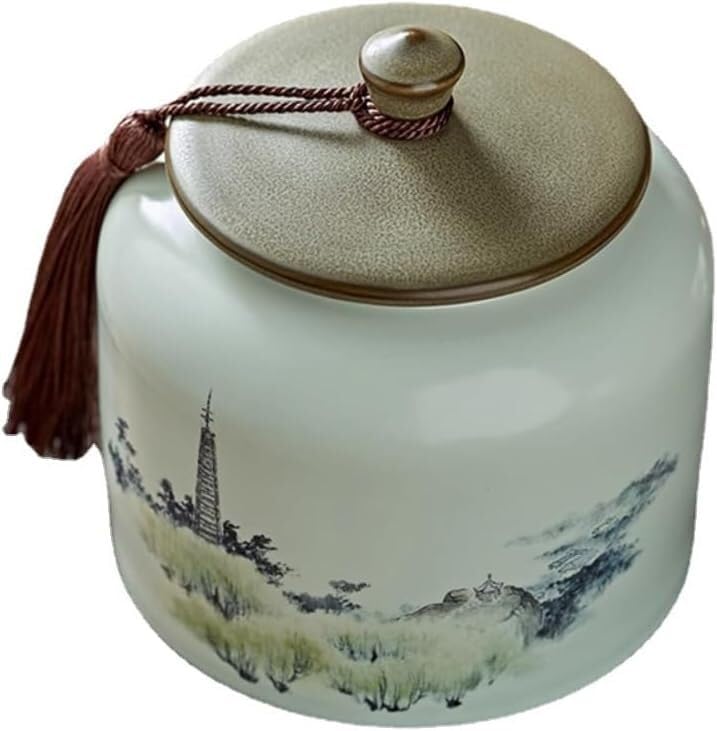 Pot à thé en céramique 13 cm avec couvercle hermétique pour une conservation optimale
