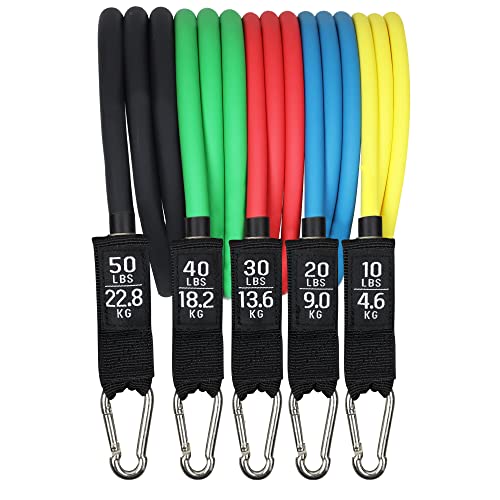 Dynastretch Resistance Bands Set For Men And Women Exercise Bands With Door Anchor Handles With Grooves Carry Bag Cushioned Ankle Straps For Resistance Training Physical Therapy #TOP3