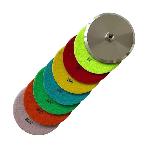 Miniatura 20 de Almohadillas de pulido de piedra seca/hormigón de alto rendimiento de 5 ", altura de segmento de 0.059 in, estilo de panal, grano 3000