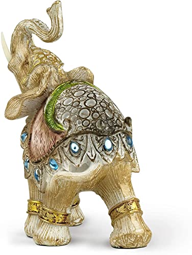 Image of AUGEN Polyresin Elephant Idol Statue Showpiece for Home Decor Decoration and Gifting (1 Piece,7145B2)-B