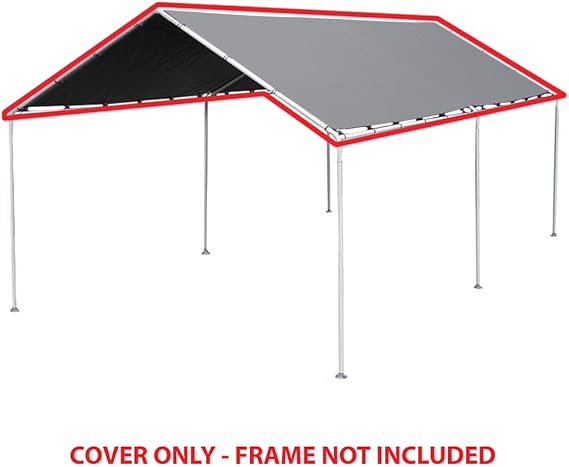 King Canopy Silver Replacement Tarp, fits 10-Ft 8-in by 20-Ft A-Frame