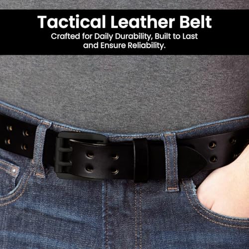 1 1/2” Tactical Leather Belt for Men and Women Metal-Free Airport & TSA Friendly Belt with Dual-Prong Buckle4