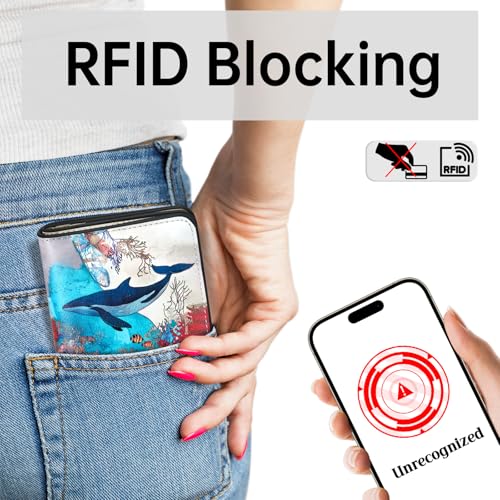 image for Toughergun Wallet Women Rfid Blocking Small Compact Bifold Luxury Leat