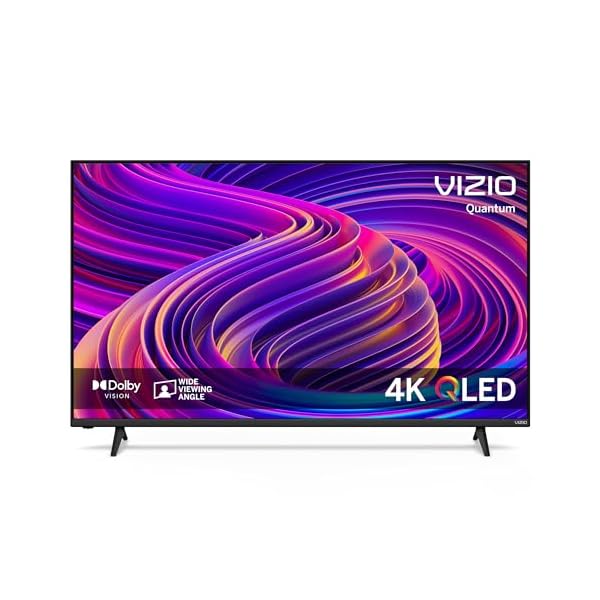 VIZIO 55-inch Quantum 4K QLED Smart TV with Dolby Vision, WiFi 6, Bluetooth Headphone Capable, Apple AirPlay, Chromecast Built-in (New)- M55Q6-L4 (Renewed)
