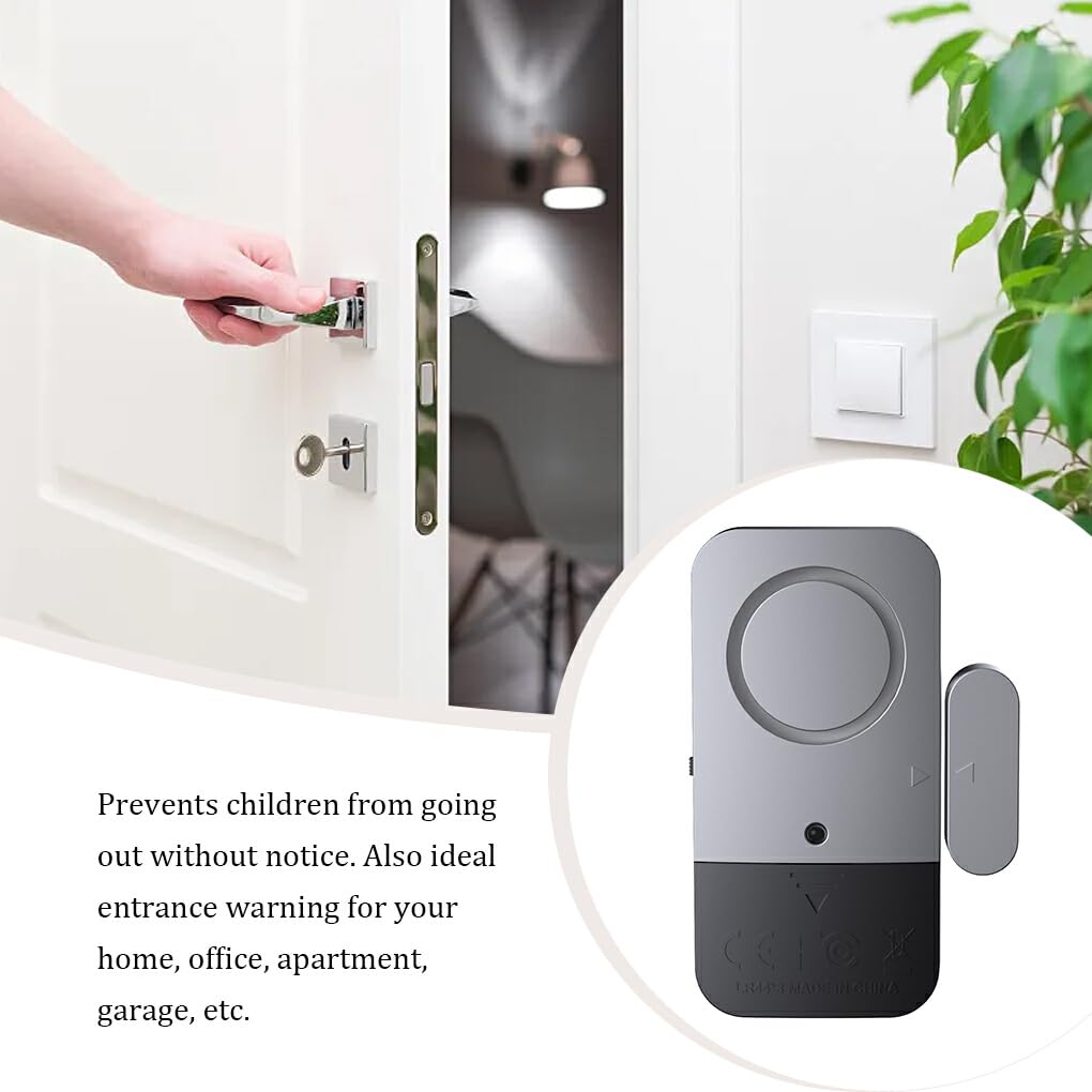 Alarma para Ventana de Puerta, para Sistema de protección de Seguridad para el hogar, Sensor magnético Ligero Independiente Flexible, Alarma antirrobo, 4 Piezas