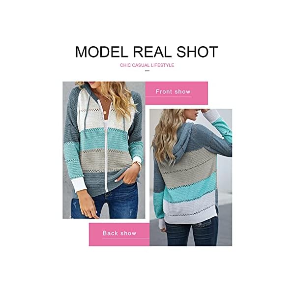 Acelitt-Women-Casual-Long-Sleeve-Zip-Up-Hooded-Sweatshirt-Hoodies-S-XXL Acelitt Women's Casual Lightweight Long Sleeve Zip up Zipper Striped Knit Sweaters Hoodies Sweatshirts Pullover Medium Sky Blue