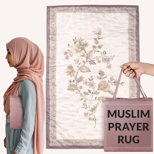 Prayer Matt Islam - Foldable Padded Prayer Rug - Ideal for Home Office and Mosque Use - Machine Washable Padded Prayer Mat with Modern Design - Ideal as Hajj, Umrah & Eid Gift - Divine