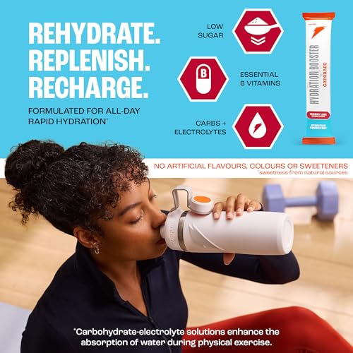 Hydration Booster by Gatorade Carbohydrate-Electrolyte Sachets - Hydration Powder Drink Mix with Carbohydrates, Electrolytes and B Vitamins (Cherry Lime, 12 Servings) - Image 3