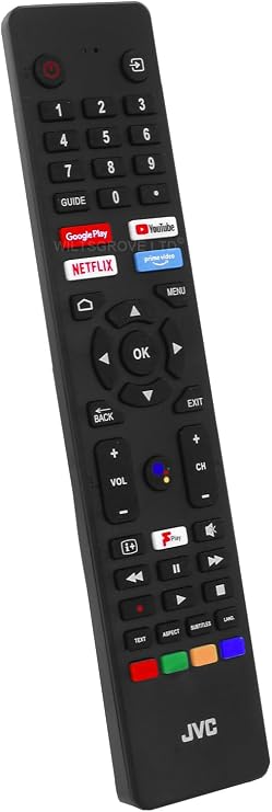 Original RM-C3250 Remote with Google Play, NetFlix, PrimeVideo, Youtube Button Compatible for JVC Voice Smart TV LT-32CA690 LT-32CA790 LT-40CA790 LT-40CA890 LT-43CA790 LT-43CA890 LT-55CA890 LT-50CA890 LT-58CA810 LT-65CA890