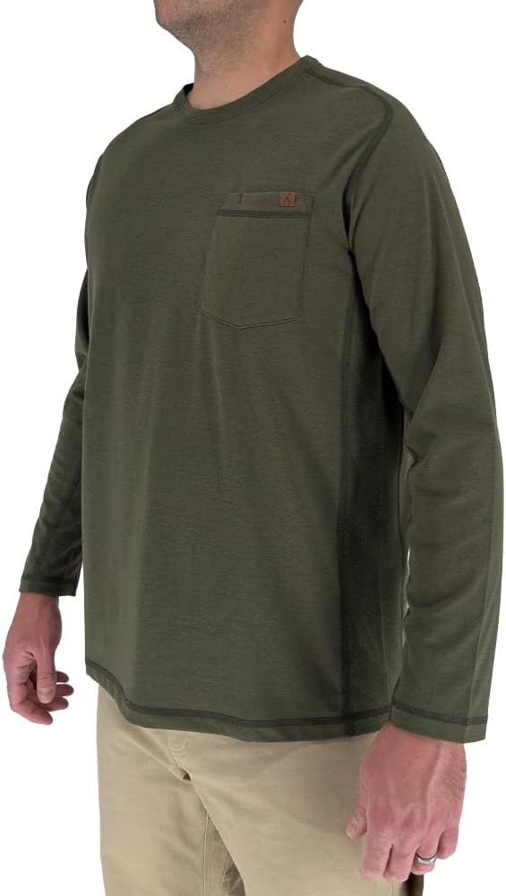 Iron & Haft Men’s Long Sleeve Pocket Work Tee, Lightweight & Breathable Pullover Shirt for Men, Casual Crewneck T-Shirt - Image 2