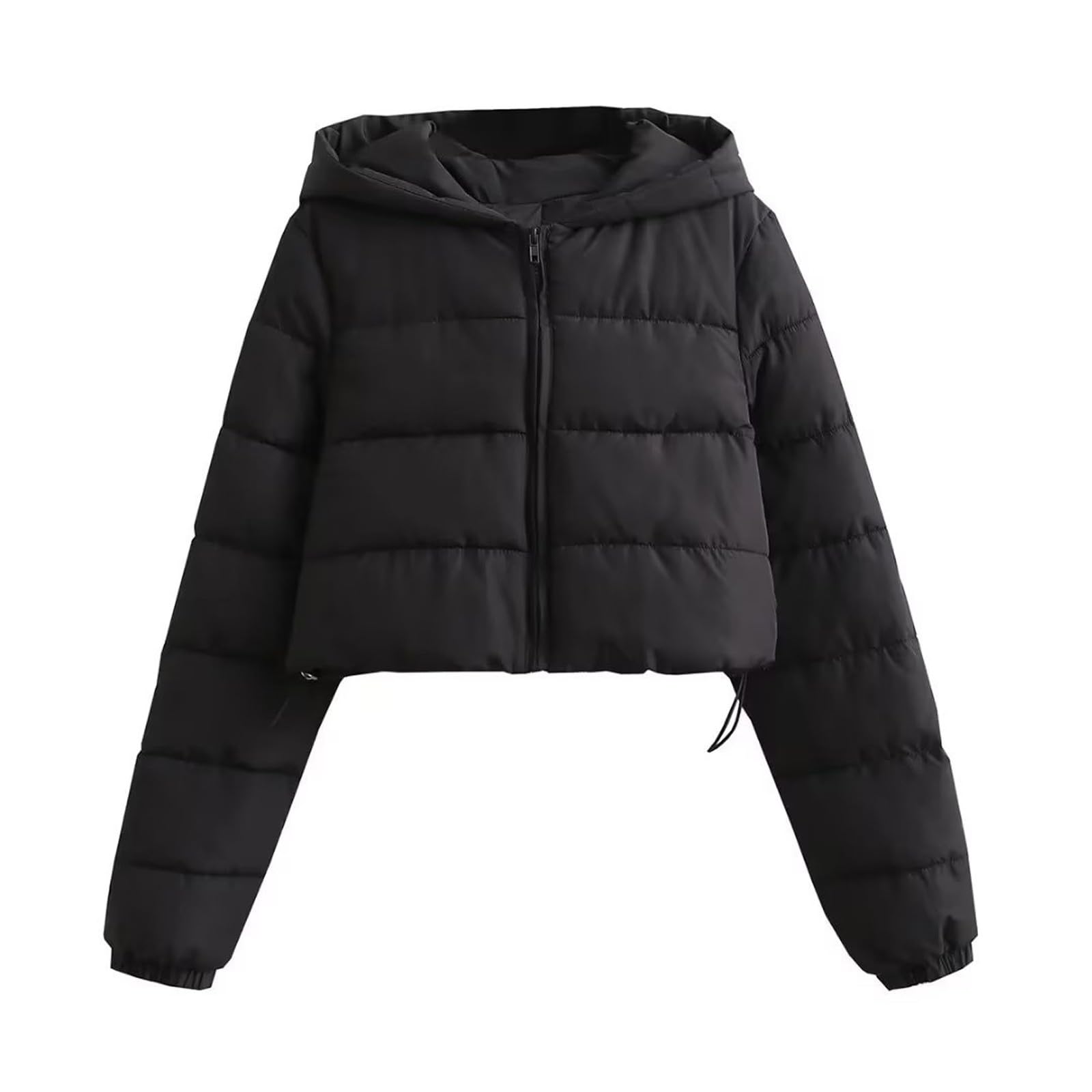 Chaqueta Mujer Abrigo Entretiempo Invierno Cazadora Plumiferos，Abrigo acolchado corto para mujer chaqueta con capucha y forro polar cálida cremallera ropa gruesa moderna bolsillos funcionales