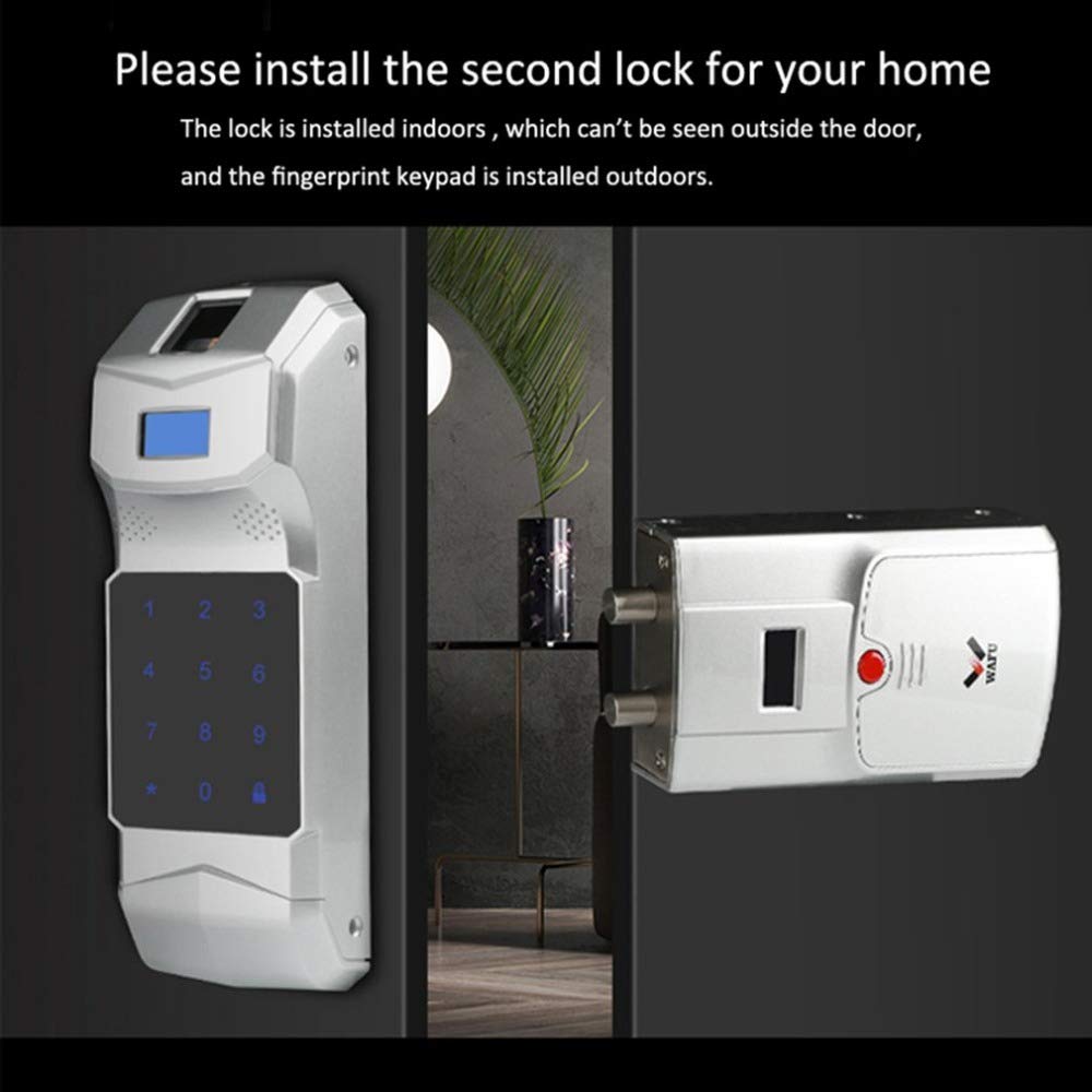 HF-01 Controlador electrónico de bloqueo inteligente Bluetooth Habilitado para huellas dactilares y pantalla táctil Cerrojo sin llave con alarma incorporada
