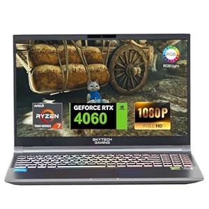 Skytech Gaming Lumi Gaming Laptop, AMD Ryzen 7 7435HS(4.5GHz Turbo Boost), NVIDIA GeForce RTX 4060 8GB, 15.6” FHD 144Hz Display, 16GB DDR5, 1TB PCIe SSD, Wi-Fi 6, RGB Backlit KB, Windows 11