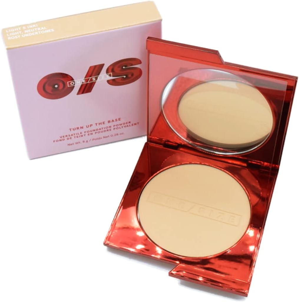 One Size Patrick Starrr Turn Up The Base Versatile Powder Foundation - Light 5 (NR) - Light, Neutral Rosy Undertones - Face Pressed Powder Makeup Foundation Medium-to-Full Coverage, Soft Matte Finish