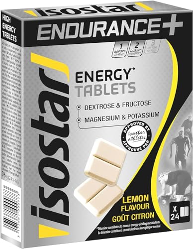 Isostar, Tabletas Glucosa sabor Limón. Con dextrosa, fructosa, magnesio y potasio. Contienen hidratos de carbono de absorción. 24 unidades x 4gr.