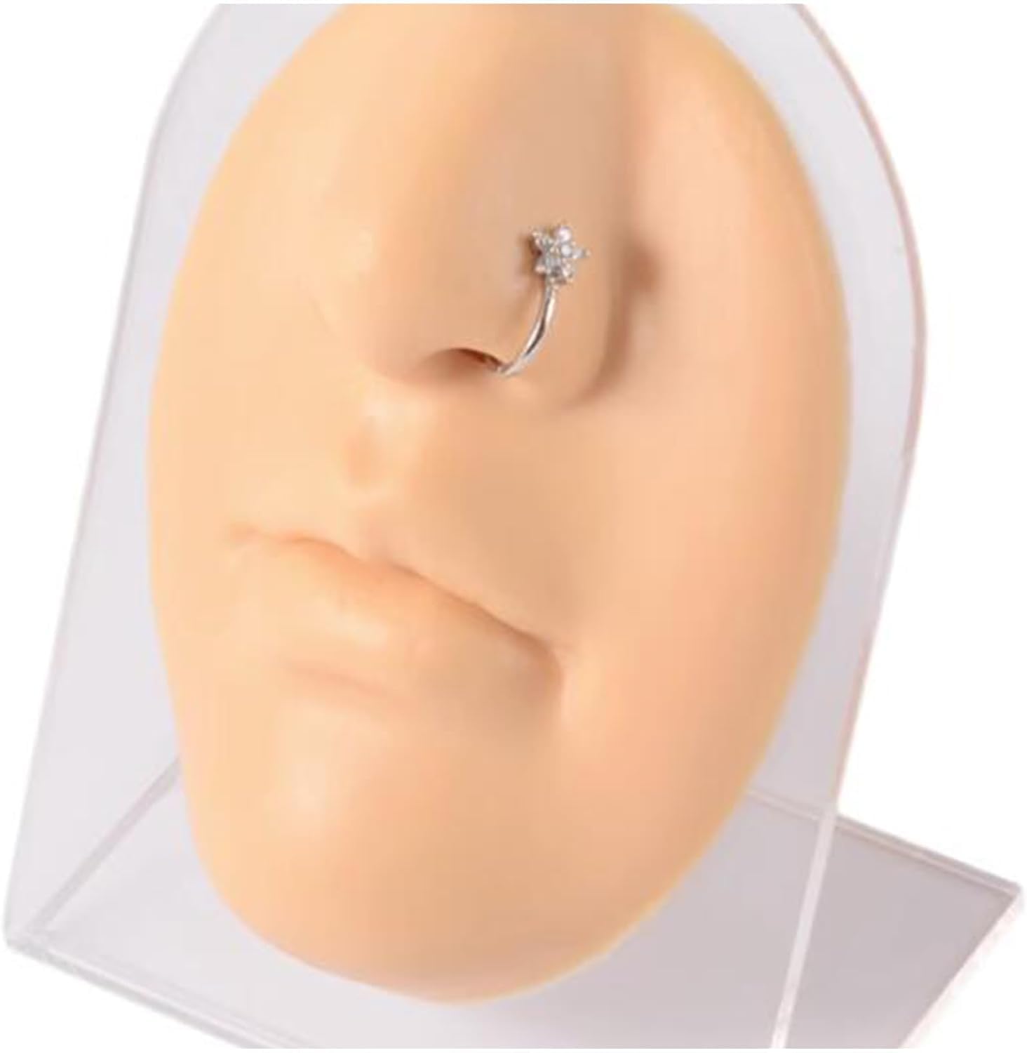 Silikonowy model do piercingu nosa i twarzy do ekspozycji biżuterii
