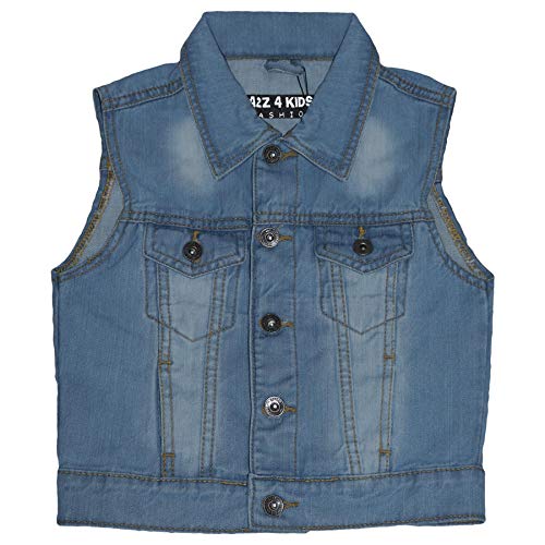 Boys Denim Jacket Fashion Jeans Gilet Faded Stylish Sleeveless School Jackets Coats Age 3-13 Years4