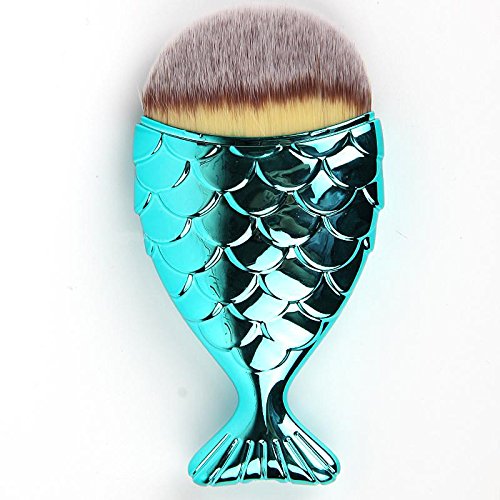 Mermaid Fish Makeup Brush, Powder brush,WINNING Face Brush Fishtail Bottom Brush Powder Blush Foundation Cosmetic Brushes Tool 1pcs … (Blue)