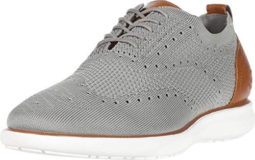 G.H. Bass & Co. Mens Kole Knit UL X Casual Oxford Shoe, Light Grey/Tan, 9 M