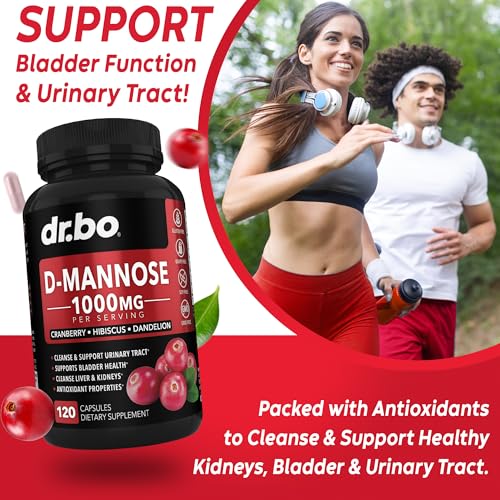 D Mannose Supplements for Women Pills - Natural D-Mannose 500mg Capsules, Cranberry DMannose Pills 1000mg Per Serving - Bladder Flush & Urinary Tract Cleanse Health Supplement - 120 Veg Capsules - Thumbnail 3