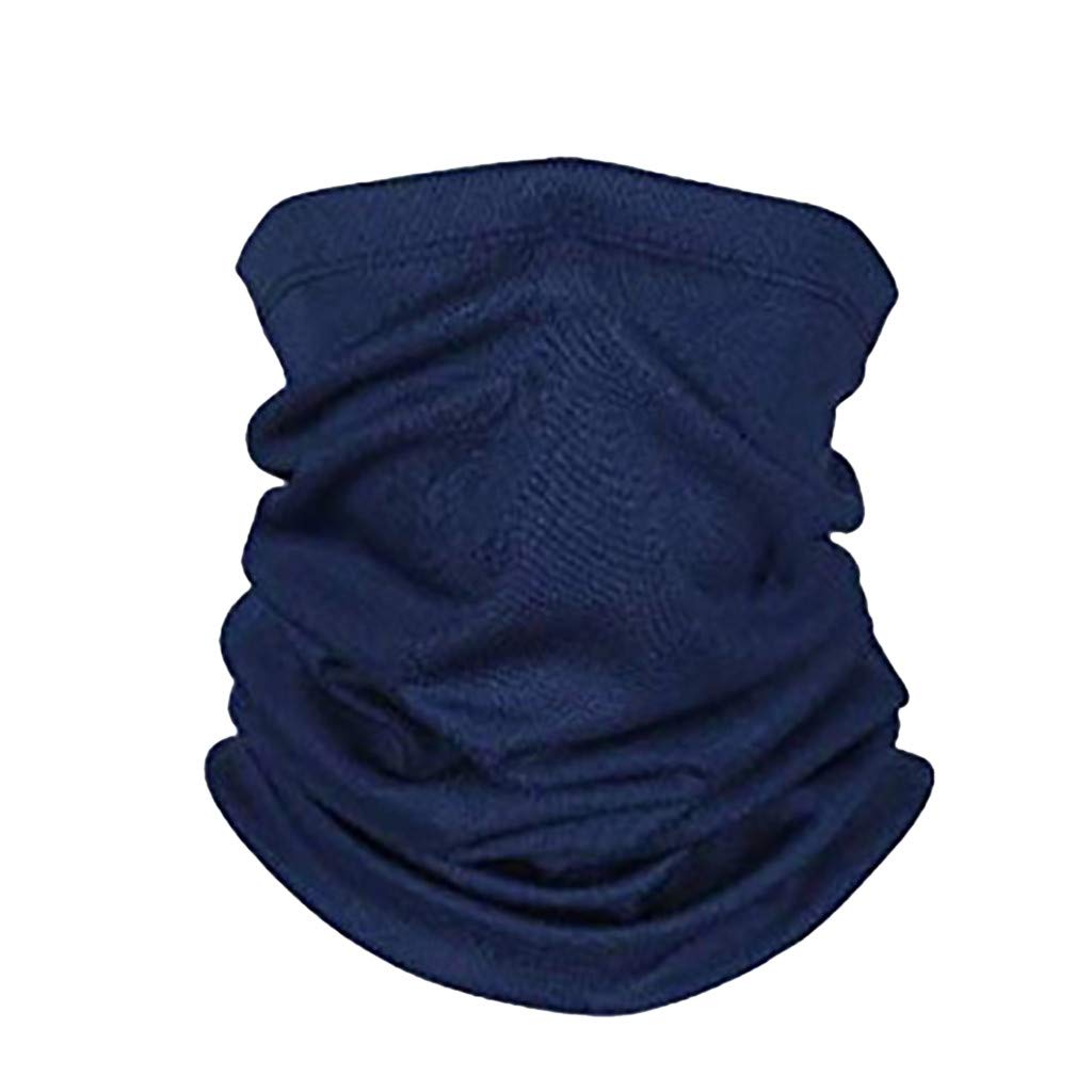 Outdoor Cycling Face Mask,Microfiber Sun UV Dust Wind Protection Bandana Face Neck Gaiter Headwear for Motorcycle Hiking Cycling Ski Snowboard Fishing Running Workout (Navy)