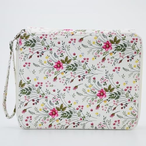 Image of YOUNGCOL 120 Slots Colored Pencil Case Color Pencil Organizer Storage Large Capacity Pencil Case (White + Floral)
