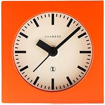 Desk Clock Japanese Handcrafted Solid Wood Clock Silent Non-Ticking Battery Operated Modern Decorative for Living Room Bedroom Office Block Desk Clock CH-069 RED