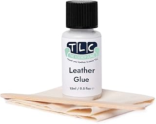 Leather Glue Repair Kit 15ml | Quick Dry, Strong, Flexible Paste & Repair Patch Included | Fix Tears & Rips in Leather Furniture, Sofas, Car Seats & More