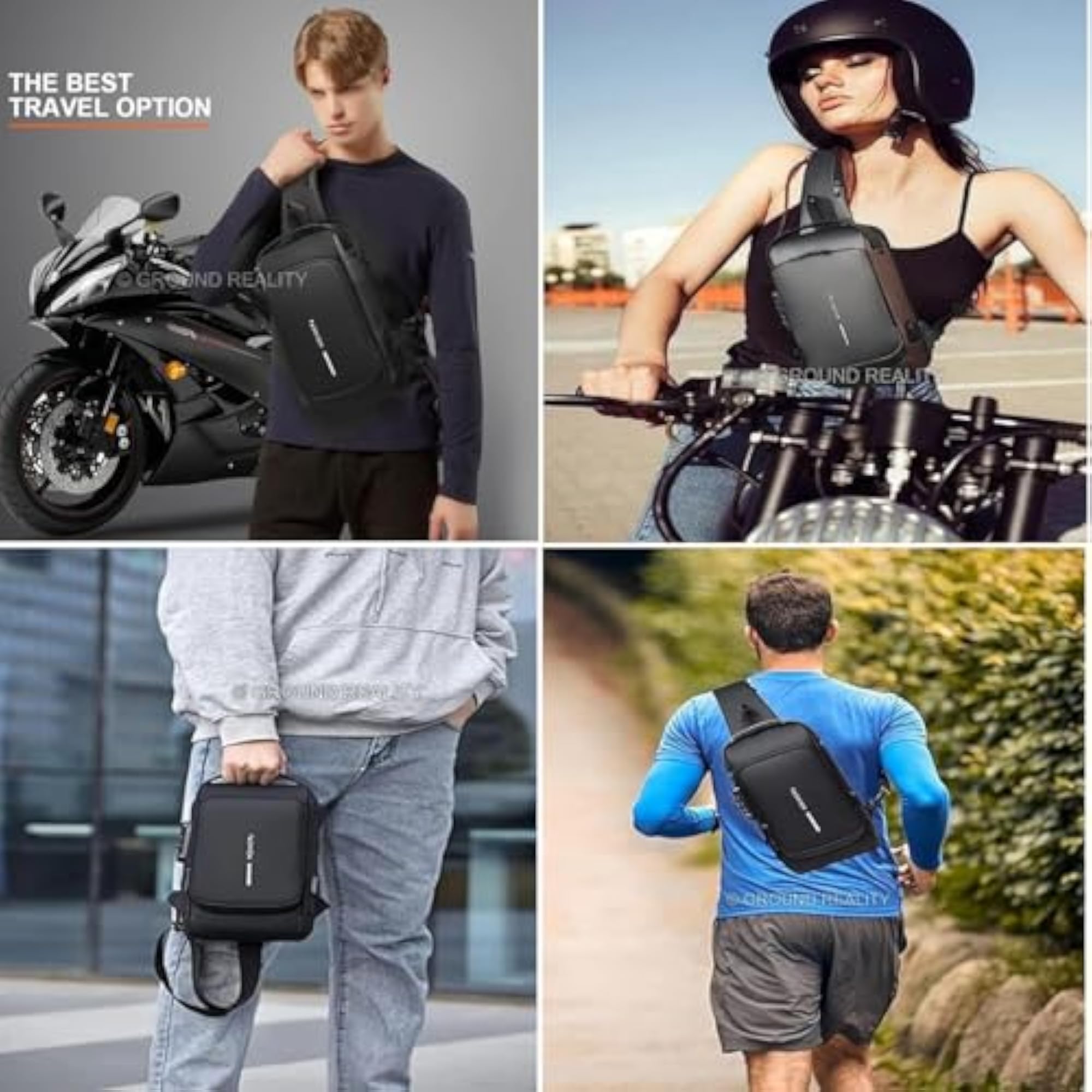 Anti Theft Sling Bag with USB Charging Port for Travel