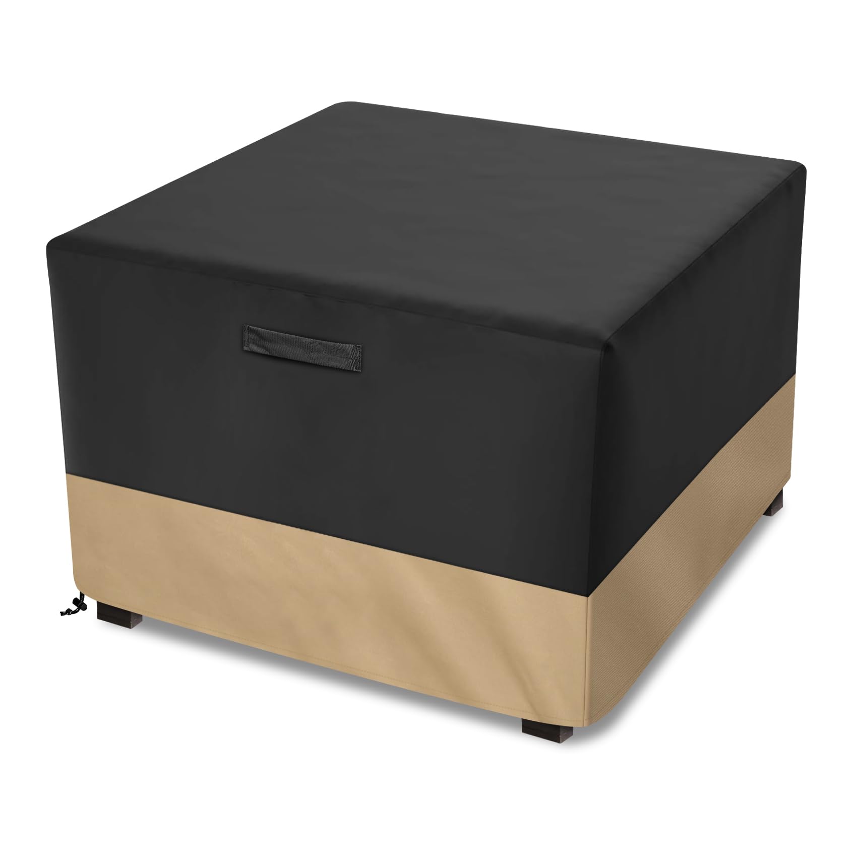 Stanbroil Kwadratowy pokrowiec na patio, 102 cm, wodoodporny pokrowiec na palenisko 600D, na stół do paleniska na zewnątrz, palenisko, meble ogrodowe, wodoodporny, czarny