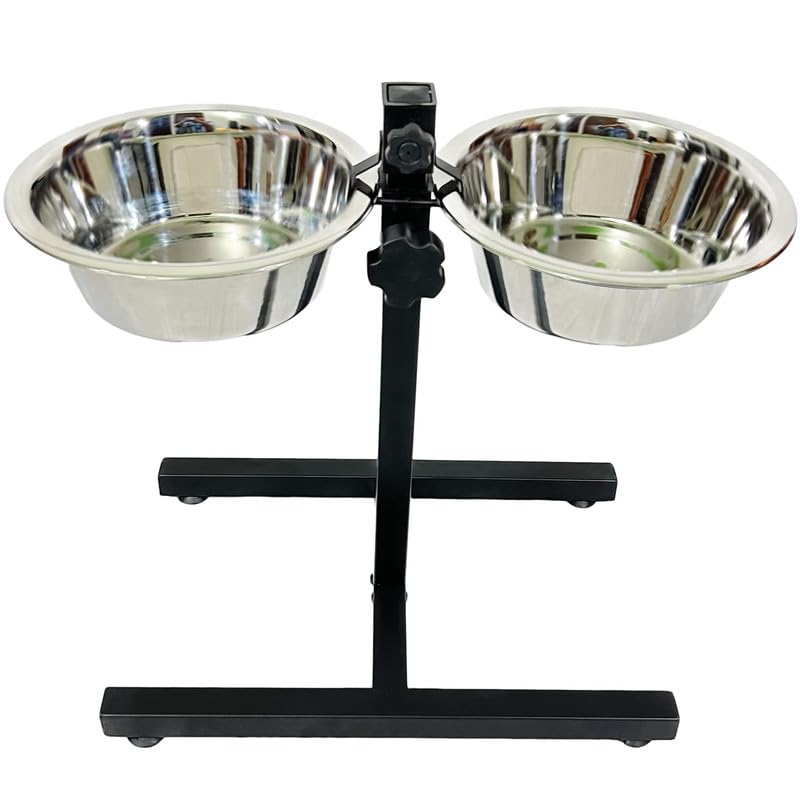 Dog Trust Homes for Pets Adjustable Elevated Pet Feeder Raised Dog Food Bowl, Water Bowls, Dog Feeding Station H-Base Double Bowl Stand Two Stainless Steel Removable Bowls Pack of 2X 750ML (B0CF5XQYX9) Amazon Price History, Amazon Price Tracker