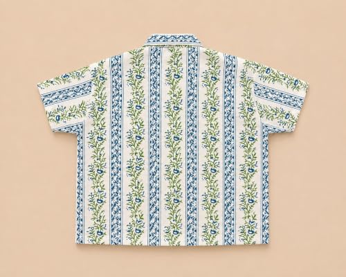 Image of A.T.U.N. (ALL THINGS UBER NICE) Boys 100% Cotton Printed Shirt | Half Sleeve Smart Casual Shirt for Kids | Soft Breathable Button Placket Top