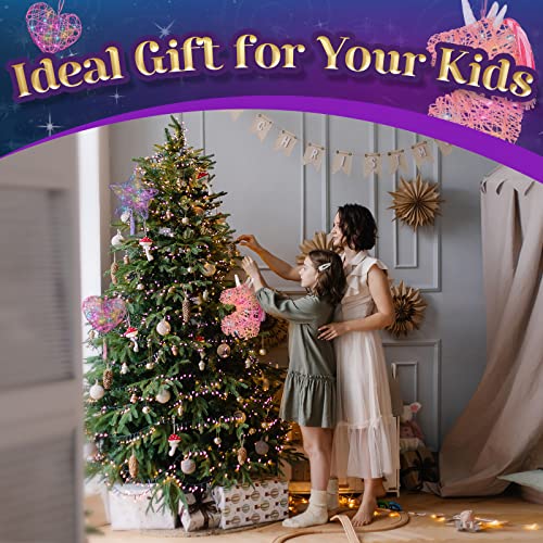 Careenoah Unicorn Craft Gifts For Girls Age 6-8, 3D String Arts Crafts For Kids Ages 8-12, Unicorn Toys For Girls 8 9 10 12 Years Old Birthday Christmas Gifts, 3 Lanterns Unicorn Star And Heart #TOP6