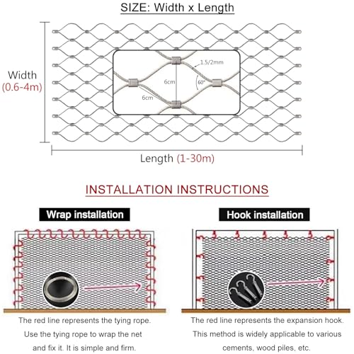 Filet de sécurité en maille métallique flexible pour balcon - 8