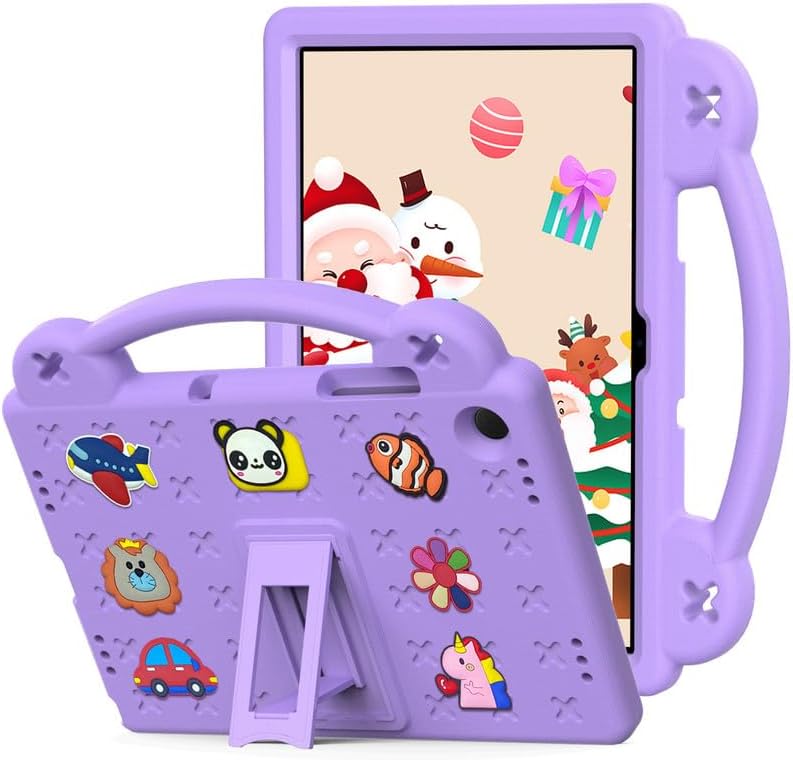 for Samsung Galaxy Tab A11+ Plus/ A9+ Plus 11 inch 2025/2023 Case Kids, Tablet Case Children Friendly, DIY Cute Design, Handle with Stand, EVA Lightweight Protective Cover, Purple