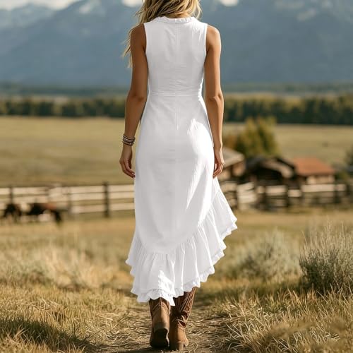 Robe sans manches à volants femme chic et fluide - 7