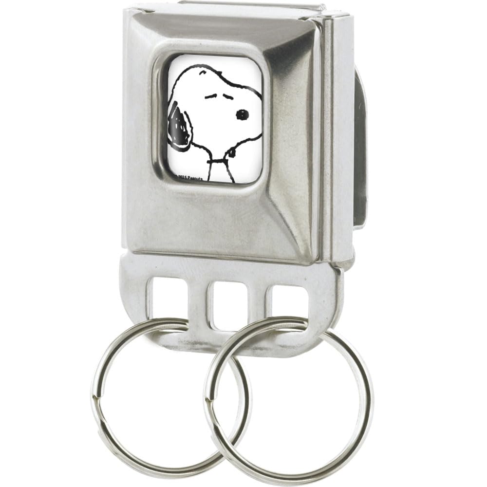 Peanuts porte-clés Snoopy blanc pour ne plus perdre vos clés grâce au clip ceinture de sécurité