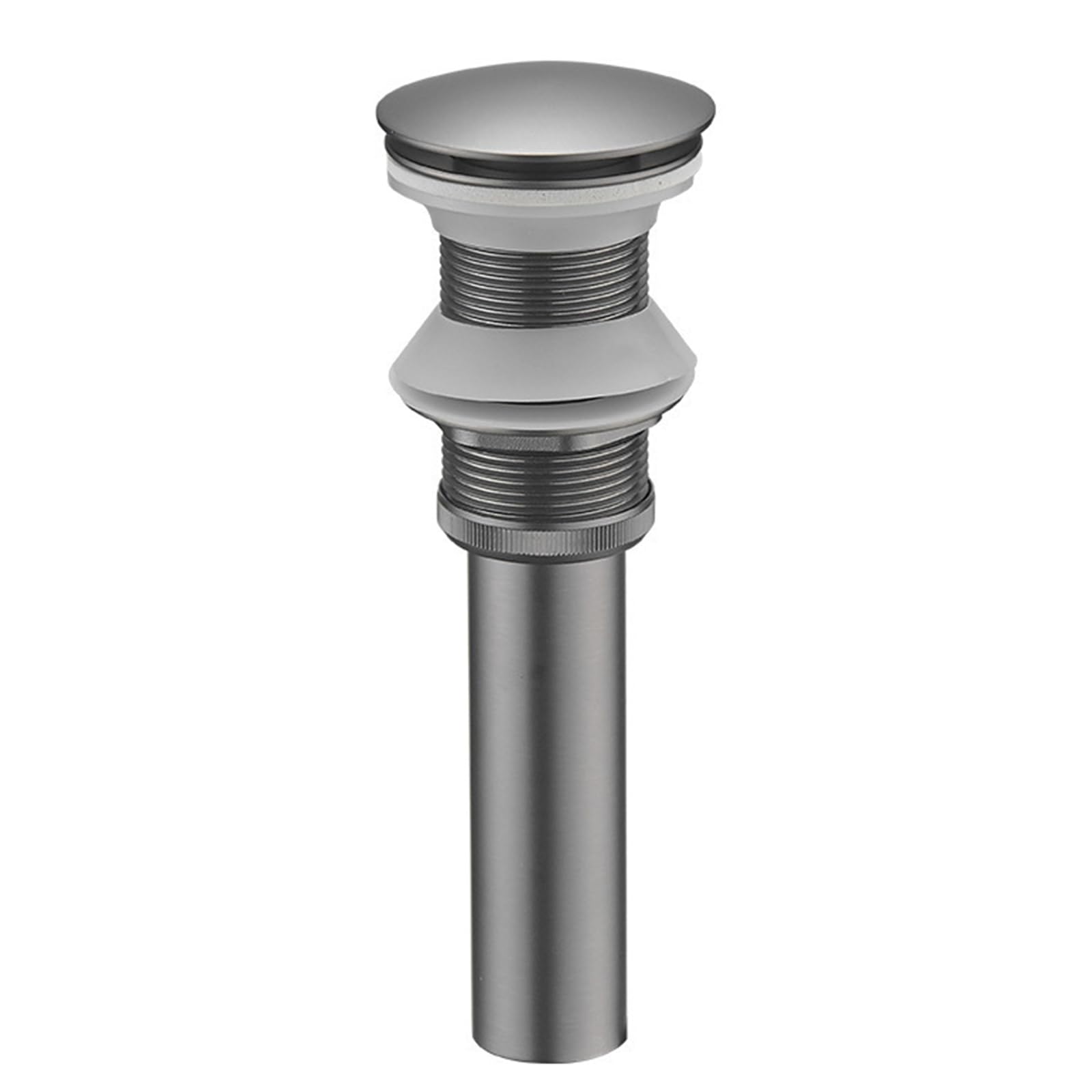 Valvula Lavabo Sin Rebosadero VáLvula Para Lavabo Clic Clac VáLvula DesagüE Lavabo Empujar Y Abrir Para Drenar Todo De Cobre,gris Pistola,No Poroso