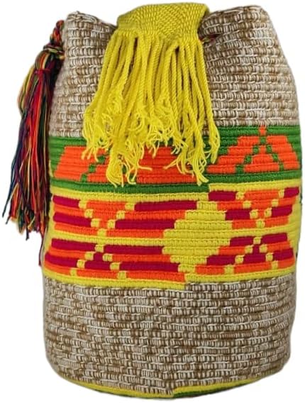 Miniatura 4 de Mochila Wayuu colombiana 100 % auténtica, hecha a mano, producto artesanal, bolsa de viaje cruzada de diseño único, estilos multicolor..,