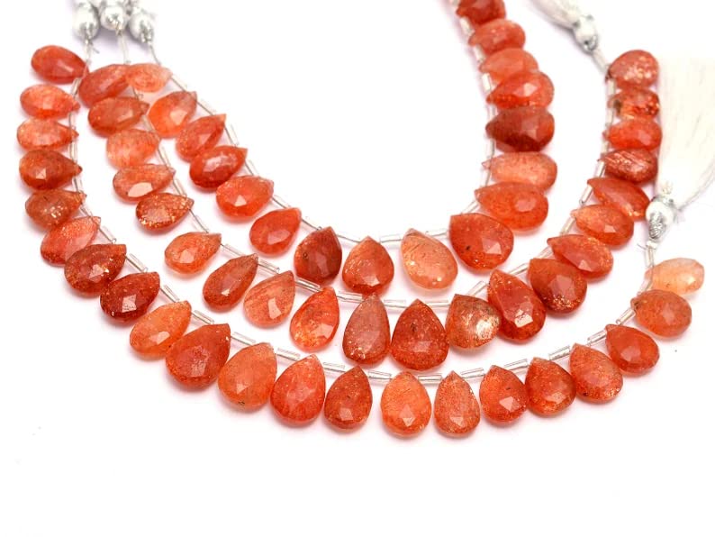 Pierre de soleil perles briolette en fil pour offrir un kit de création unique