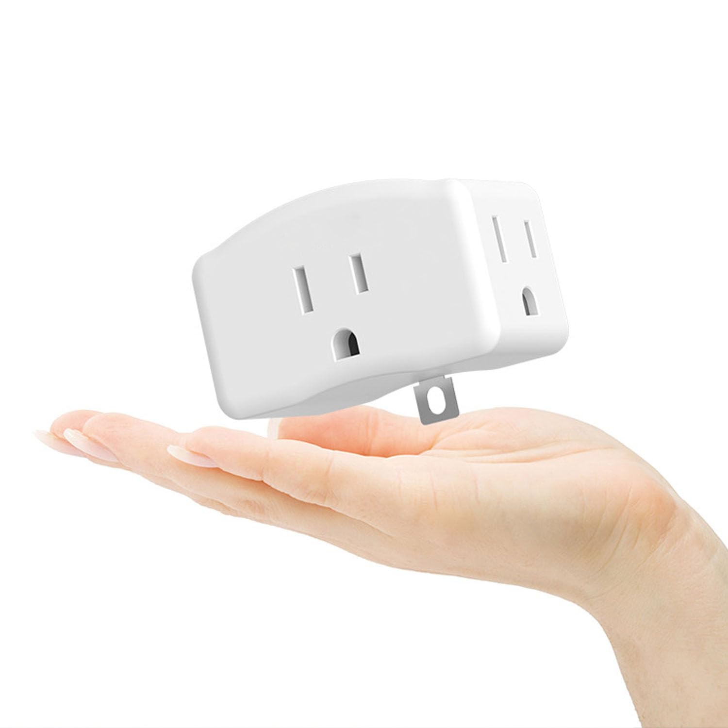 ETL Listed 3 Prong to 2 Prong Grounded Adapter, FiiMan 3 Pin to 2 Pin Polarized Plug Extender Power Strip Triple Outlet Converter, 3-Sided Outlets Wall Plug Splitter for Household Appliances,White (2)