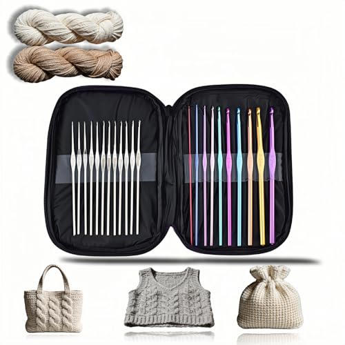 22-Piece Aluminum and Iron Crochet Hooks