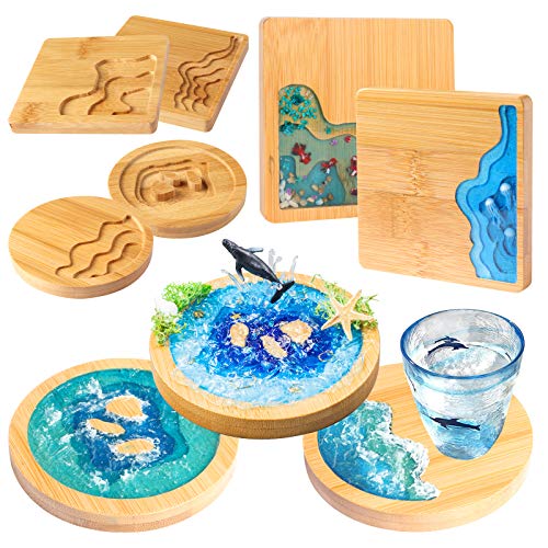 Ensemble de sous-Verres en Bois en résine époxy pour Loisirs créatifs
