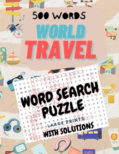 World Travel Word Search 500 Words Large Print Puzzle Book for Adults & Seniors: Best Gift for Frequent Flyers image 2