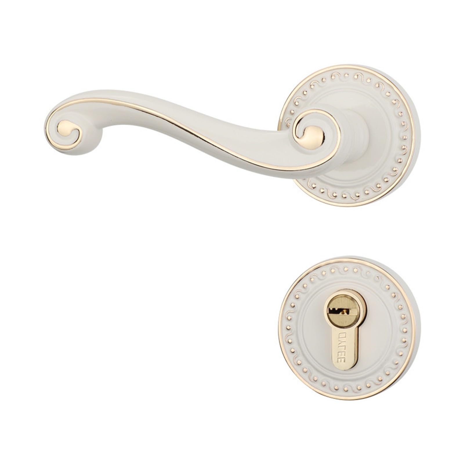 Serrure de porte intérieure en bois magnétique couleur blanc ivoire pour chambre et salle de bain