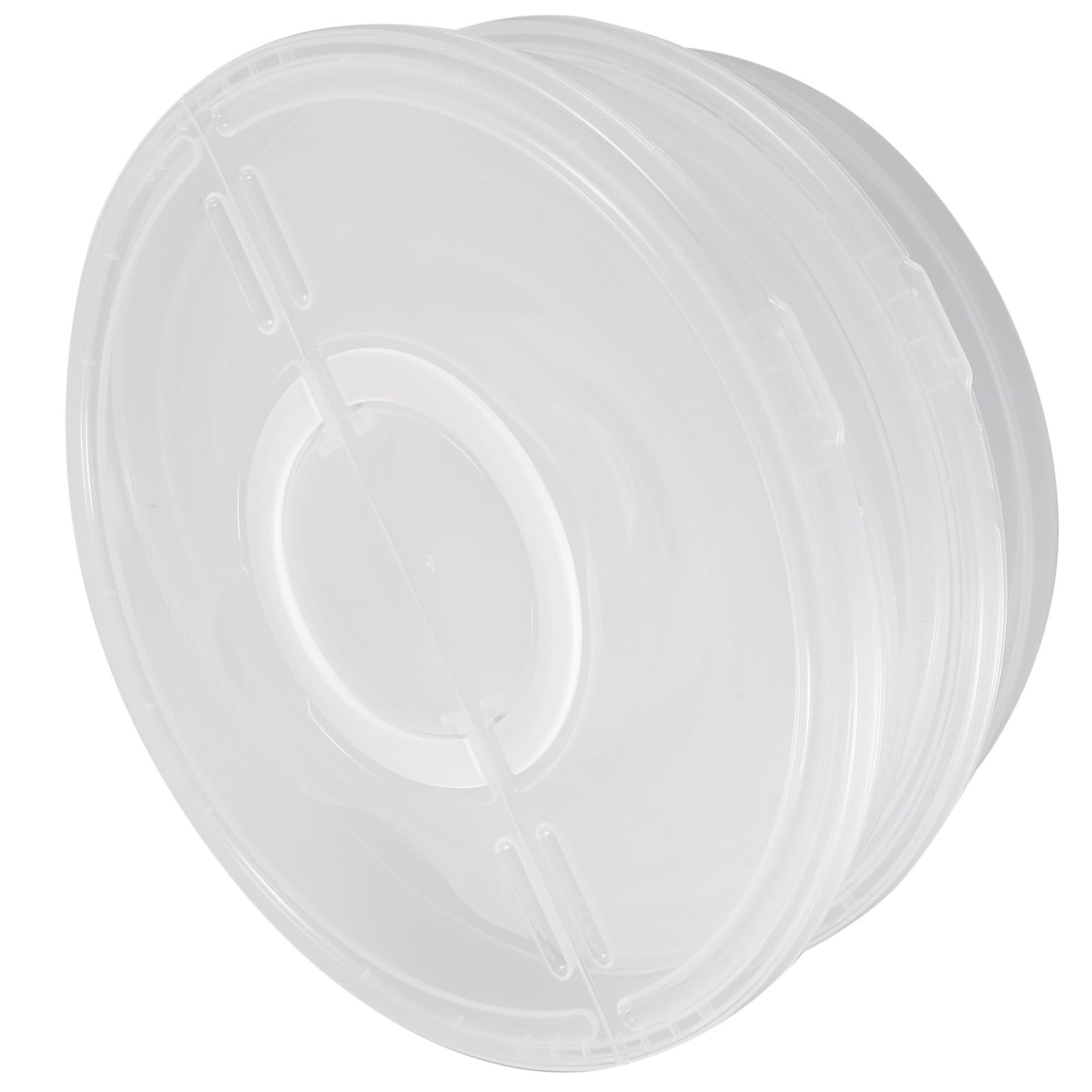 Amosfun 2 Transparente Vorratsdosen Aus Kunststoff Mit Deckel Stapelbar Mikrowellen Und Spülmaschinengeeignet Frischhaltebox Für Kuchen Pizza Gebäck Kühlschrank Geeignet