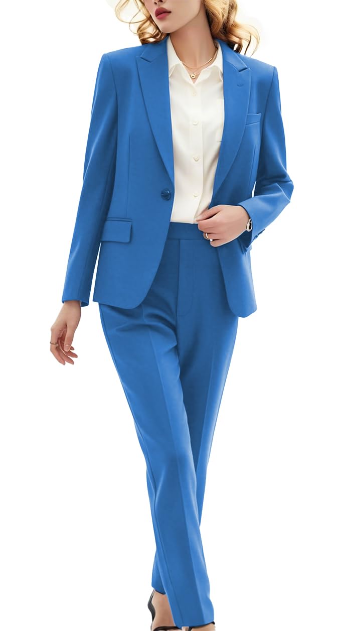 Business Pant Suits for Women Peak Lapel Professional Work Suits Dressy Formal Blazer Set
