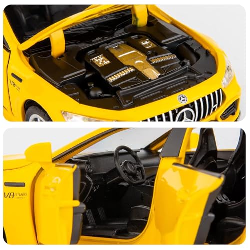 Image of 1:32 Scale Mercedes AMG GT63 Toy Car | Metal Pullback Diecast Car for Kids with Openable Doors, Sound, Light Effects Toy for Car Enthusiasts (Color As Per Available), Black